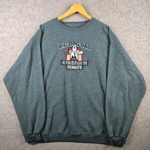 Big Dogs Polar Dogs Fleece Sweatshirt Mens 2X Green Big Dog Dad Graphic Vintage